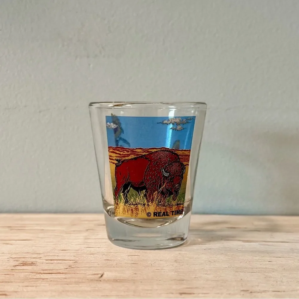 Kansas Bison Shot Glass | Souvenir Collectible Barware Novelty Buffalo